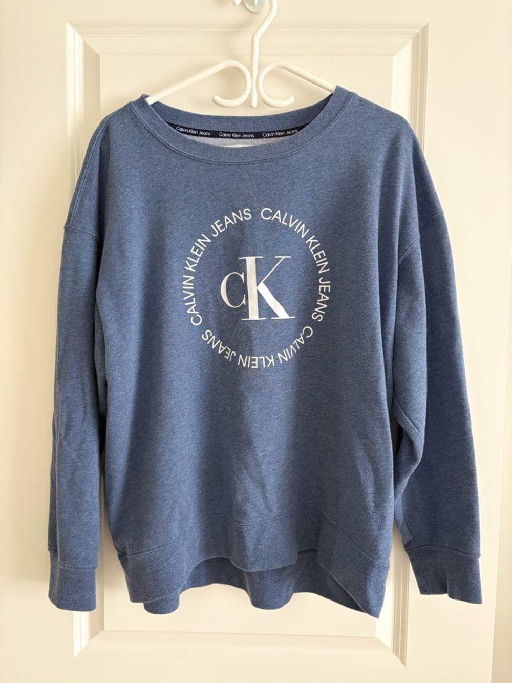 Calvin Klein Jeans Heather Blue Logo Crewneck Sweatshirt